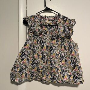 Boden Ruffled Floral Sleeveless Blouse